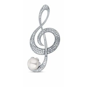 JwL Luxury Pearls JwL Luxury Pearls Csillogó gyöngy bross violinkulcs JL0793 kép