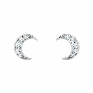 Preciosa Preciosa Csillogó ezüst bedugós fülbevalók köbös cirkónium kövekkel Moon Star 5363 00 kép