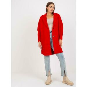 Női alpakka kabát zsebekkel EVELINE piros kép
