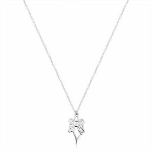925 ezüst nyaklánc - faragott angyal, szív átlátszó gyémánttal kép