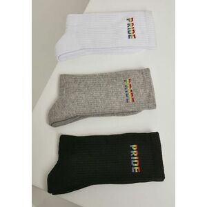 Mr. Tee Pride Socks 3-Pack wht/gry/blk kép