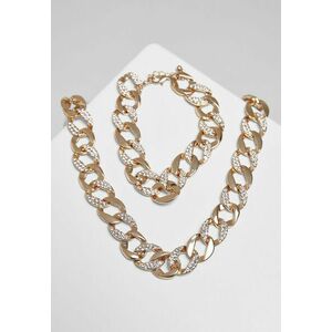 Urban Classics Basic Diamond Necklace And Bracelet Set gold kép