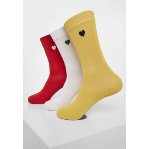 Urban Classics Heart Socks 3-Pack yellow/red/white kép