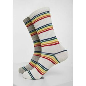 Urban Classics Rainbow Stripes Socks 2-Pack grey/white kép