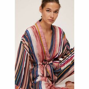 Koton Women's Pink Stripe Detailed Kimono kép