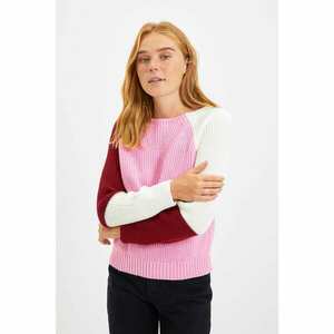 Trendyol Pink Color Block Knitwear Sweater kép