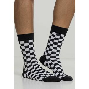 Urban Classics Checker Socks 2-Pack black/white kép