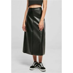 Urban Classics Ladies Synthetic Leather Midi Skirt black kép