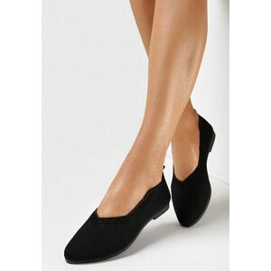 Fekete balerina lapossarkú cipő kép