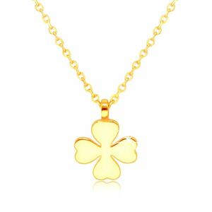 585 sárga arany nyaklánc – négylevelű lóhere szív alakú levelekkel, boldogság szimbólum kép