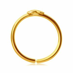 14K arany orrpiercing, fényes gyűrű, kis szívvel, 6 mm kép