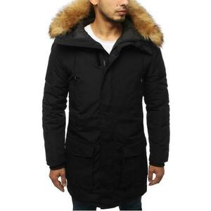 Férfi téli kabát télikabát fekete kép