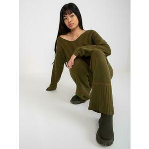 Női elasztikus derekú nadrág MELAINE khaki színben kép