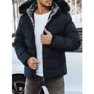 Férfi téli steppelt kabát JADIEL sötétkék kép