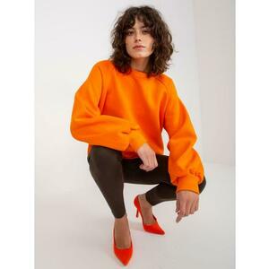Női kerek nyakú pulóver BASIC narancssárga kép