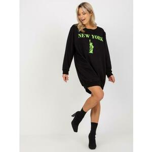 Női túlméretezett pulóver ANGE fekete-zöld kép