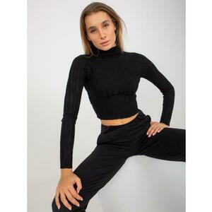 Női rövid galléros pulóver ROSE fekete kép