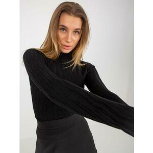 Női szabott félgarbós pulóver LIMA fekete kép
