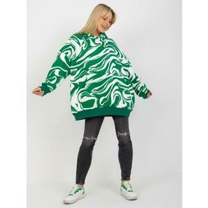 Női oversize pulóver DENIS zöld és fehér színű nyomtatással kép