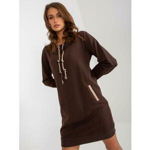Női pamut mini melegítő ruha JARONA Sötét barna kép