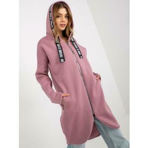 Női kapucnis, cipzáras pulóver BRENNA rózsaszínű kép