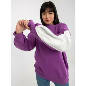 Női kapucnis pulóver ujjrésszel JALYN lila kép