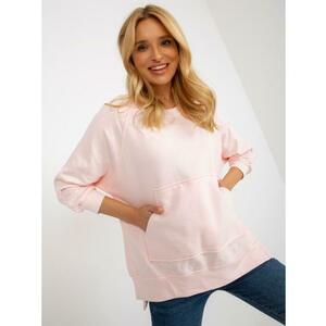 Női oversize kapucnis pulóver BASIC világos rózsaszínű kép