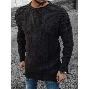 LegyFerfi Stílusos sötét szürke hosszított pulóver kép