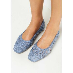 Kék Balerina lapossarkú cipő kép