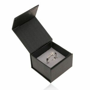 Fekete doboz gyűrűre vagy fülbevalóra, gyöngyházfény, mágneses zárszerkezet kép