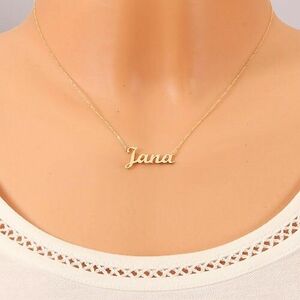 14K arany állítható nyaklánc Jana névvel, finom csillogó lánc kép