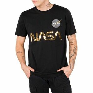 Férfi póló alpha industries NASA Reflective T-Shirt Black kép