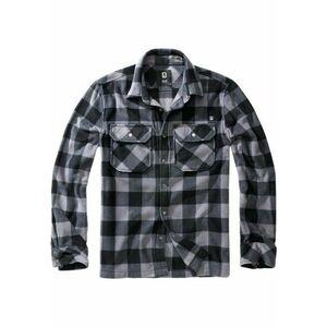 Brandit Jeff Fleece Shirt Long Sleeve black/grey kép