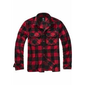 Brandit Jeff Fleece Shirt Long Sleeve red/black kép