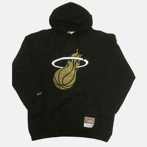 Mitchell & Ness sweatshirt Miami Heat NBA Gold Team Logo Hoody black kép