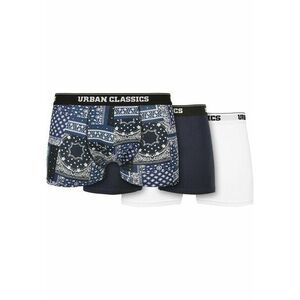 Urban Classics Organic Boxer Shorts 3-Pack bandana navy+navy+white kép