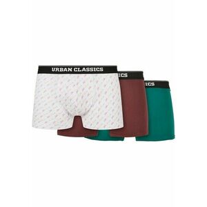 Urban Classics Organic Boxer Shorts 3-Pack scrpt clrfl+cherry+treegreen kép