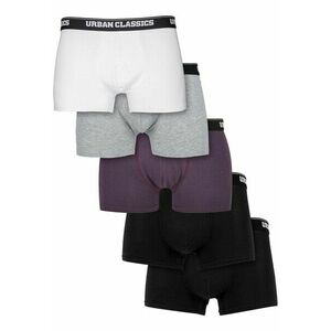 Urban Classics Organic Boxer Shorts 5-Pack purplenight+grey+wht+blk+blk kép