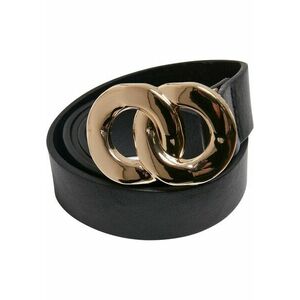 Urban Classics Synthetic Leather Chain Buckle Ladies Belt black/gold kép