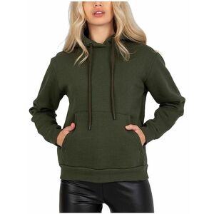 Khaki színű női kapucnis pulóver kép