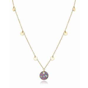 Viceroy Viceroy Játékos aranyozott nyaklánc színes kristályokkal Elegant 13071C100-39 kép