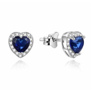 Beneto Beneto Csillogó szív fülbevaló kék cirkónium kövekkel AGUP1487 kép