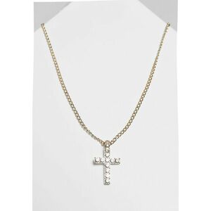Urban Classics Diamond Cross Necklace gold kép