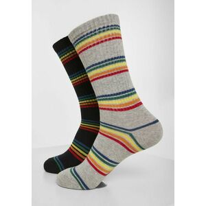Urban Classics Rainbow Stripes Socks 2-Pack black/grey kép