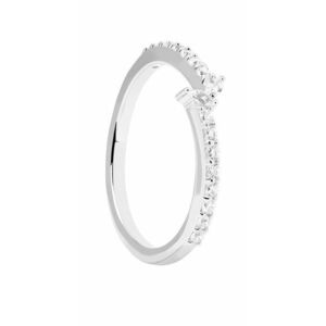 PDPAOLA PDPAOLA Gyönyörű ezüst gyűrű átlátszó cirkónium kővel NUVOLA Silver AN02-874 58 mm kép