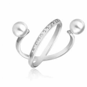 Emily Westwood Emily Westwood Elegáns acél gyűrű gyöngyökkel WR1023S kép