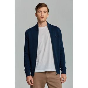 KARDIGÁN GANT COTTON PIQUE ZIP CARDIGAN kék M kép