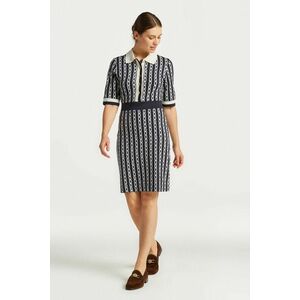 RUHA GANT CHAIN JACQUARD POLO SS DRESS EVENING BLUE kép