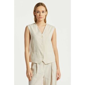 MELLÉNY GANT REG STRETCH LINEN WAISTCOAT fehér 34 kép