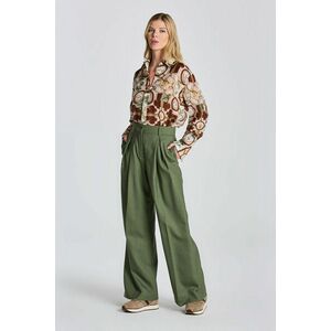 NADRÁG GANT D1. HW PLEATED WIDE PANTS zöld 36 kép